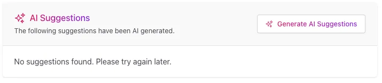 Generate suggestions Generate suggestions