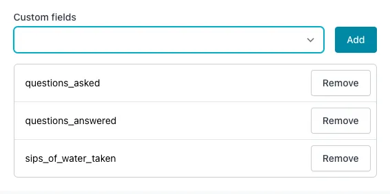 Custom fields input Screenshot of custom fields input
