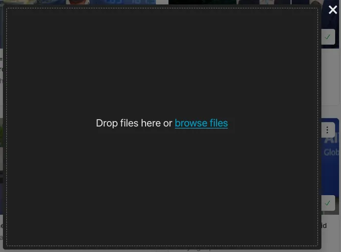 Upload modal Upload modal